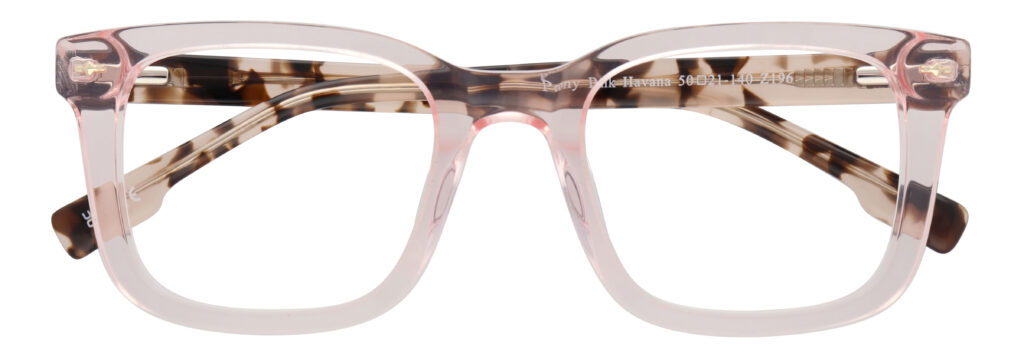 Square chunky pink Pink Ribbon frames with tortoiseshell arms