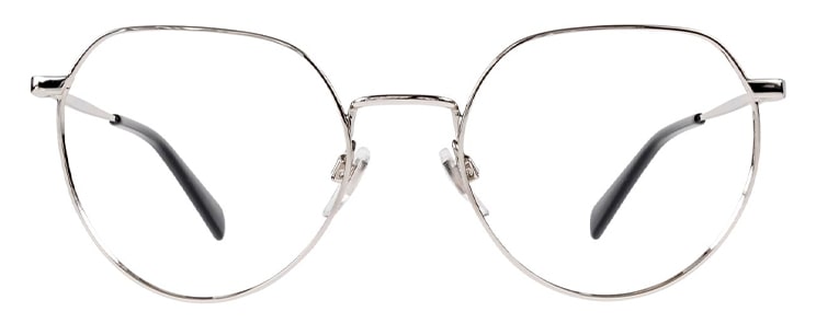A round silver glasses frame