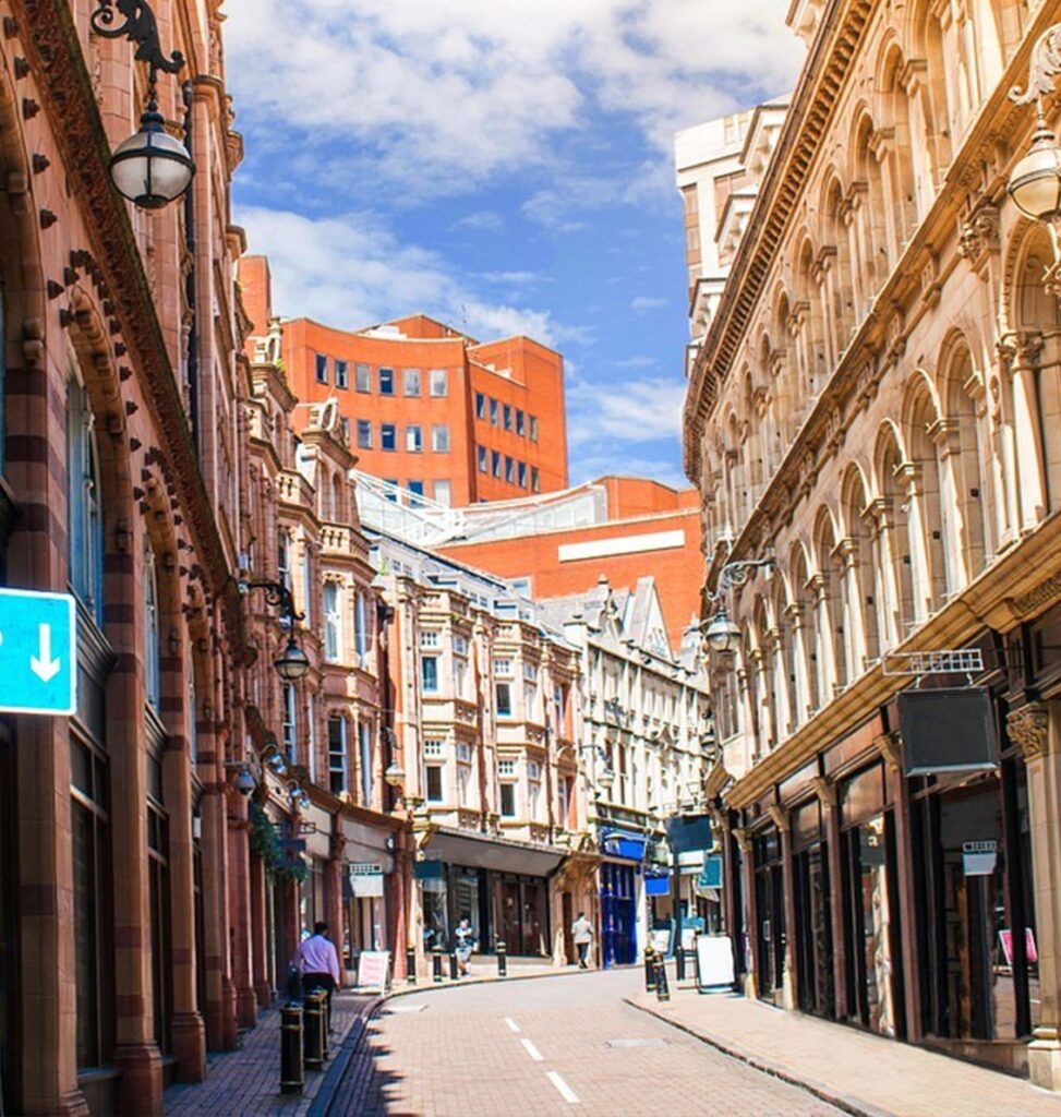 Birmingham town center side street