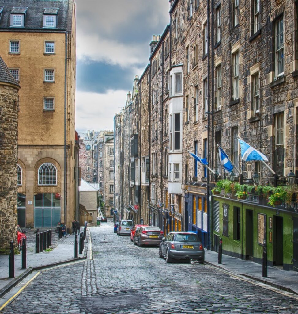 Side street of historic Edinburgh