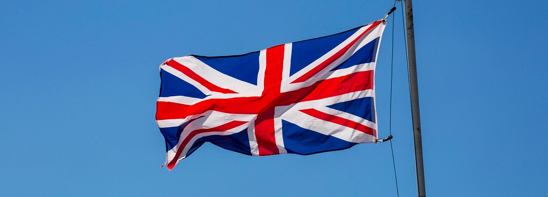 Flag of Union Jack flapping in the wind