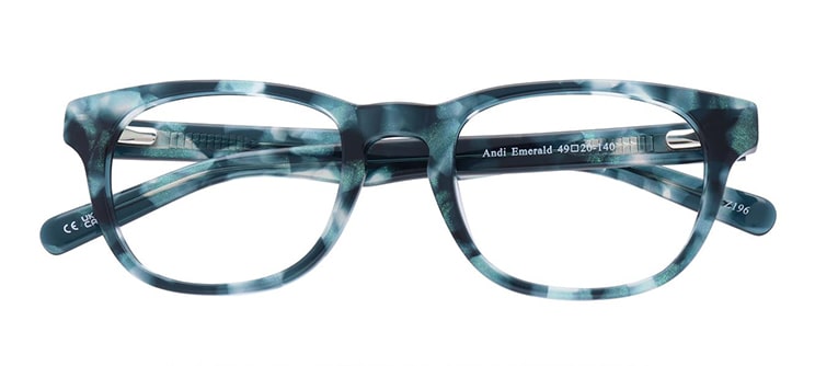 Green tortoiseshell, rectangular GD collection frames