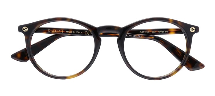 Round, brown tortoiseshell Gucci frames