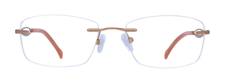 Rimless Finelight frame with gold nose bridge and arms