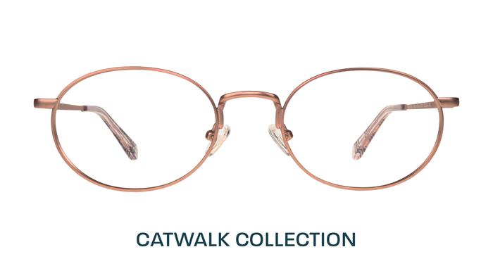 Product image of rose gold oval frames on a white background.