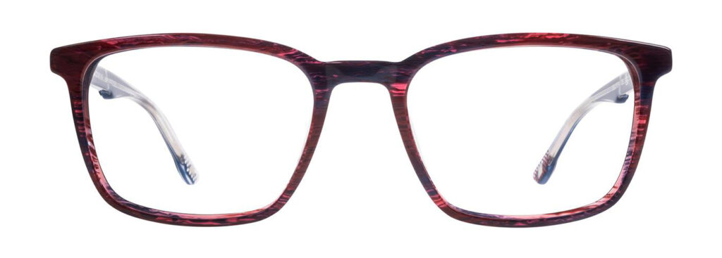 Rectangular red New Balance glasses