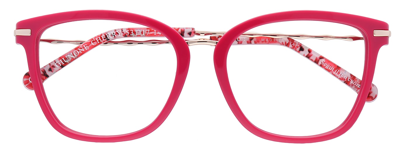 Butterfly-shaped Pink Scout Made in Italy frames with Pink floral arm patterns