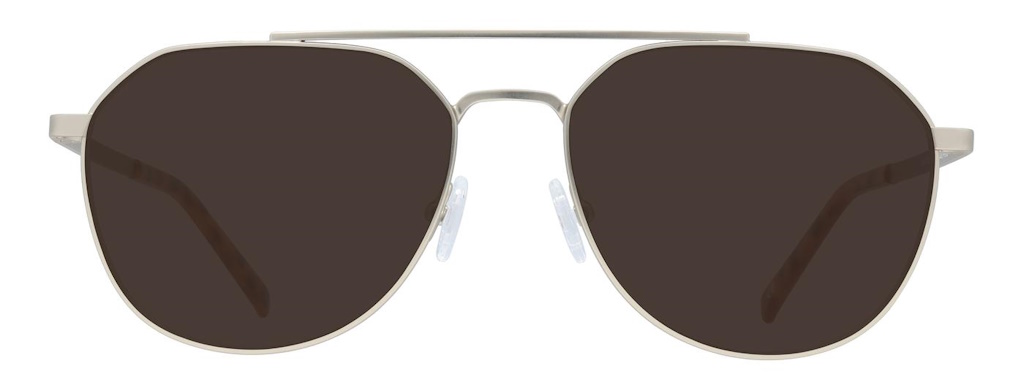 Gold aviator sunglasses with a prominent brow bar
