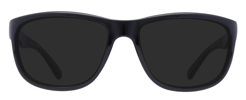 Curved black sports sunglasses